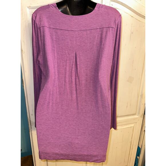 HANRO OF SWITZERLAND LAVENDER LONG SLEEVE TOP TUNIC S - Picture 2 of 7